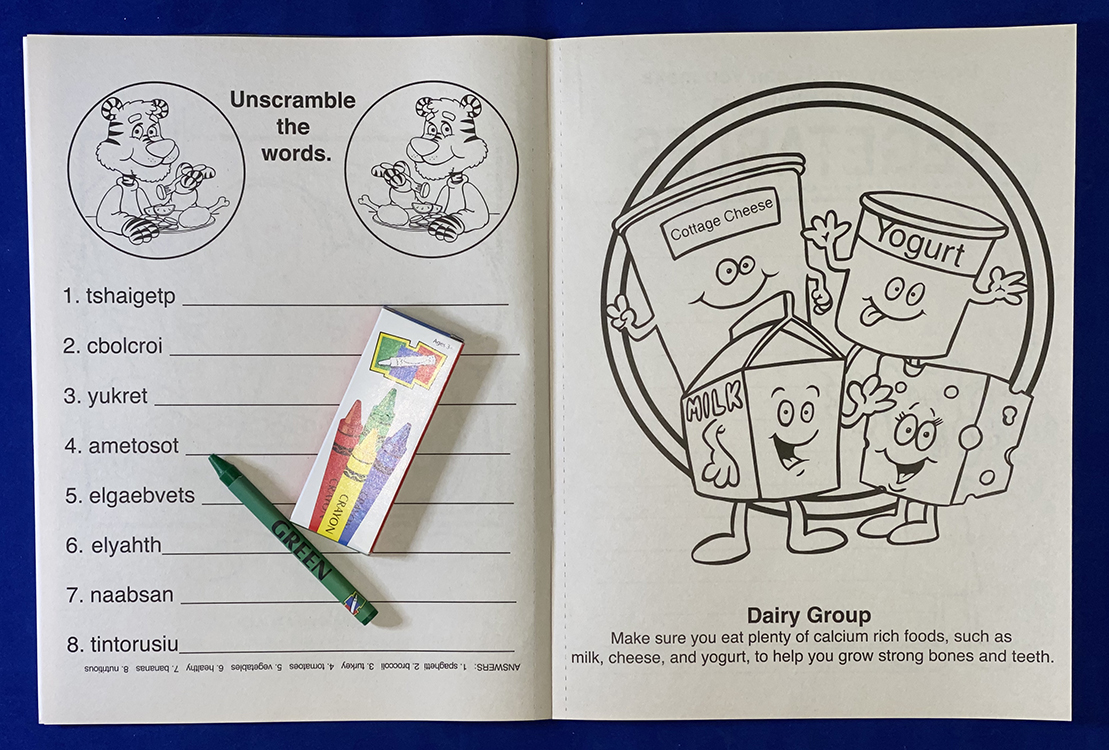 COLORING SET - Eat Right, Eat Healthy Coloring Book Fun Pack 6