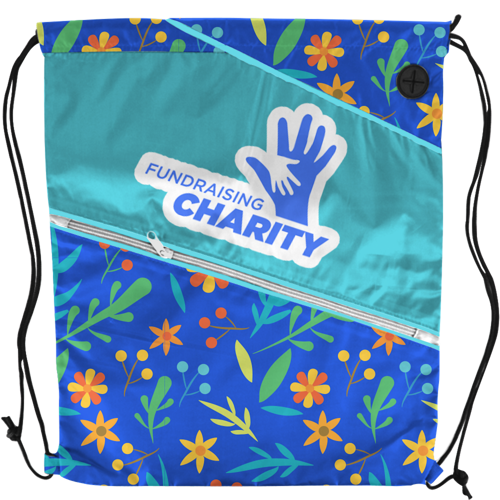 Sublimation Multi-Panel Polyester Drawstring Bag w/ 1