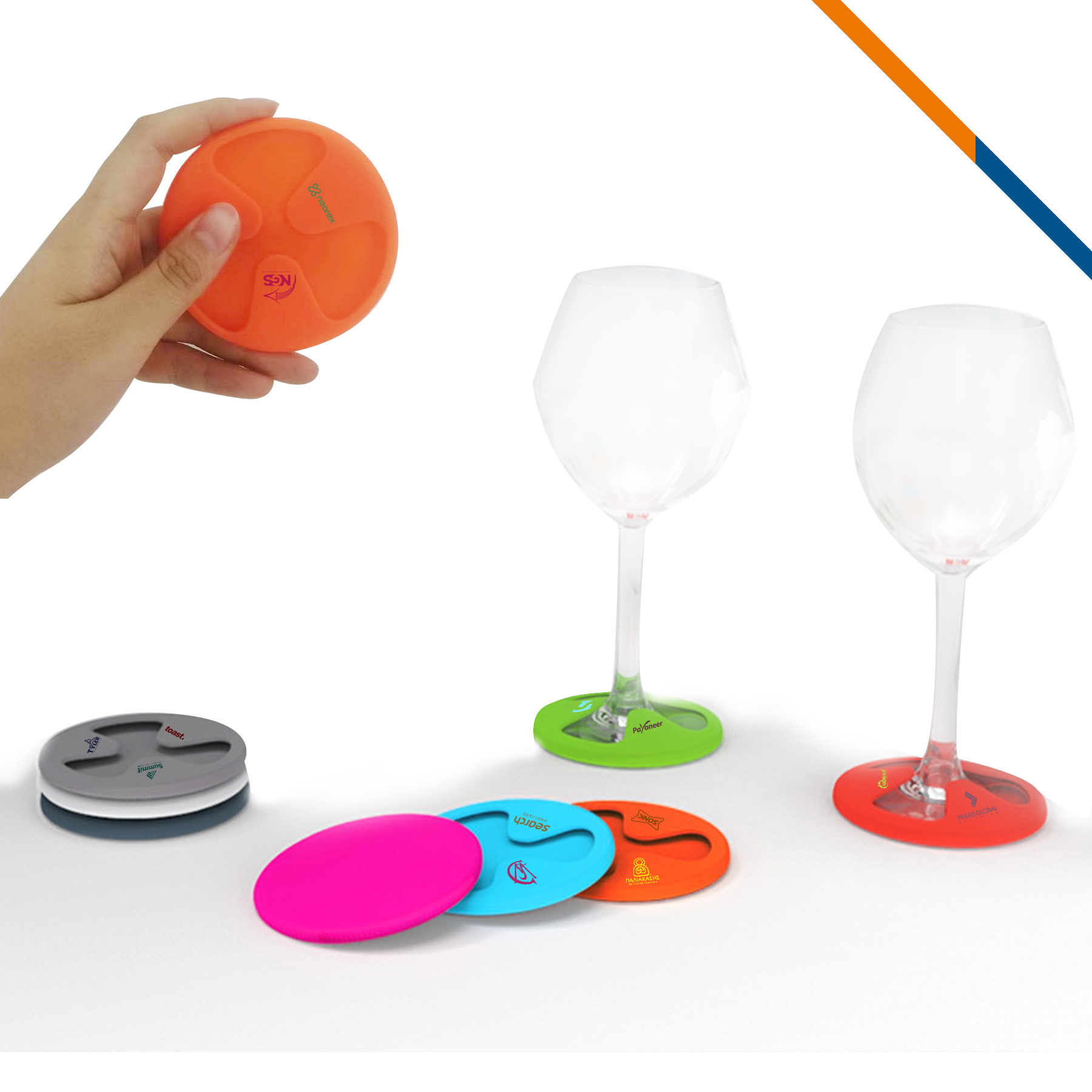 Slip-On Wine Glass Coasters 12