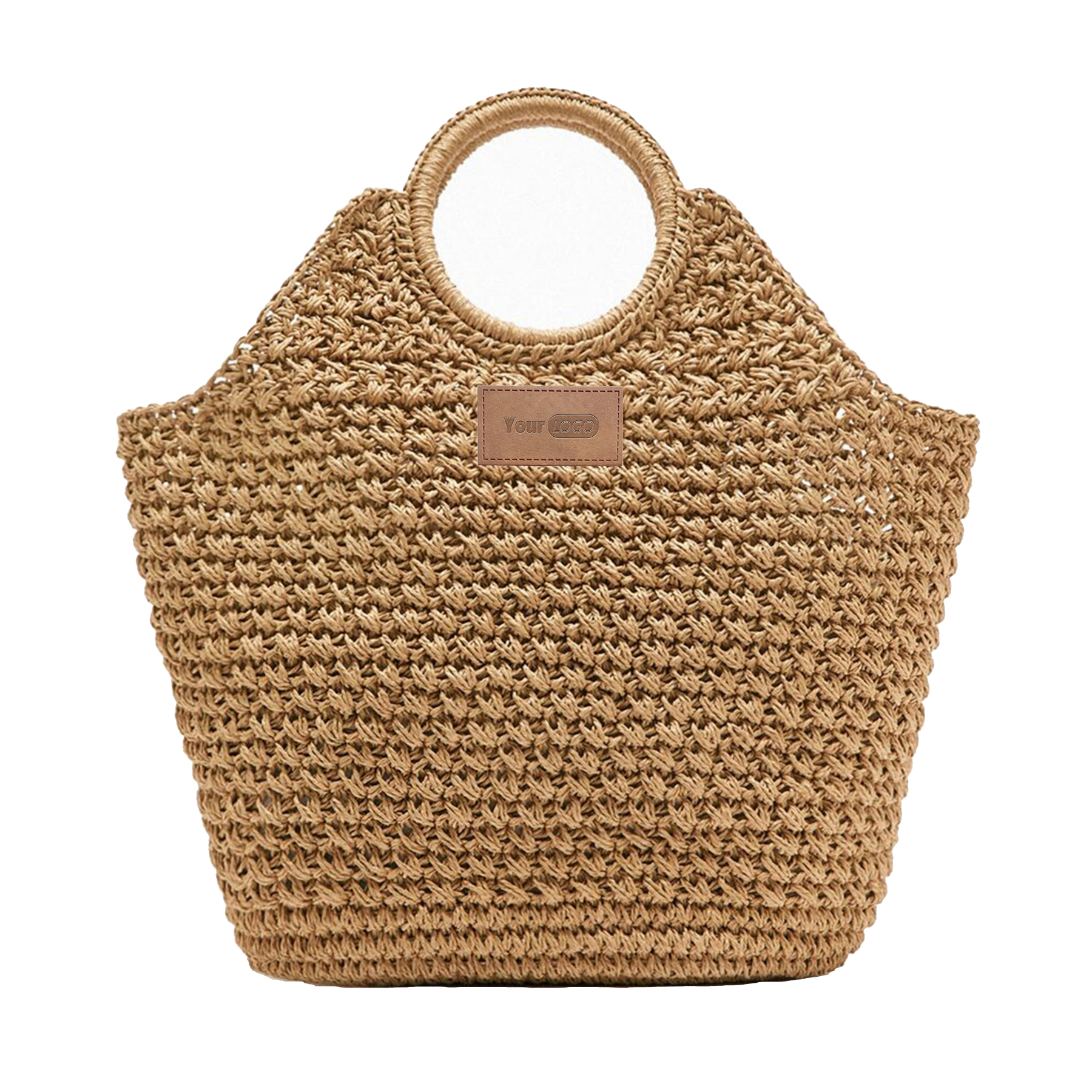 Hand-woven Straw Large Bag Round Handle for women 2
