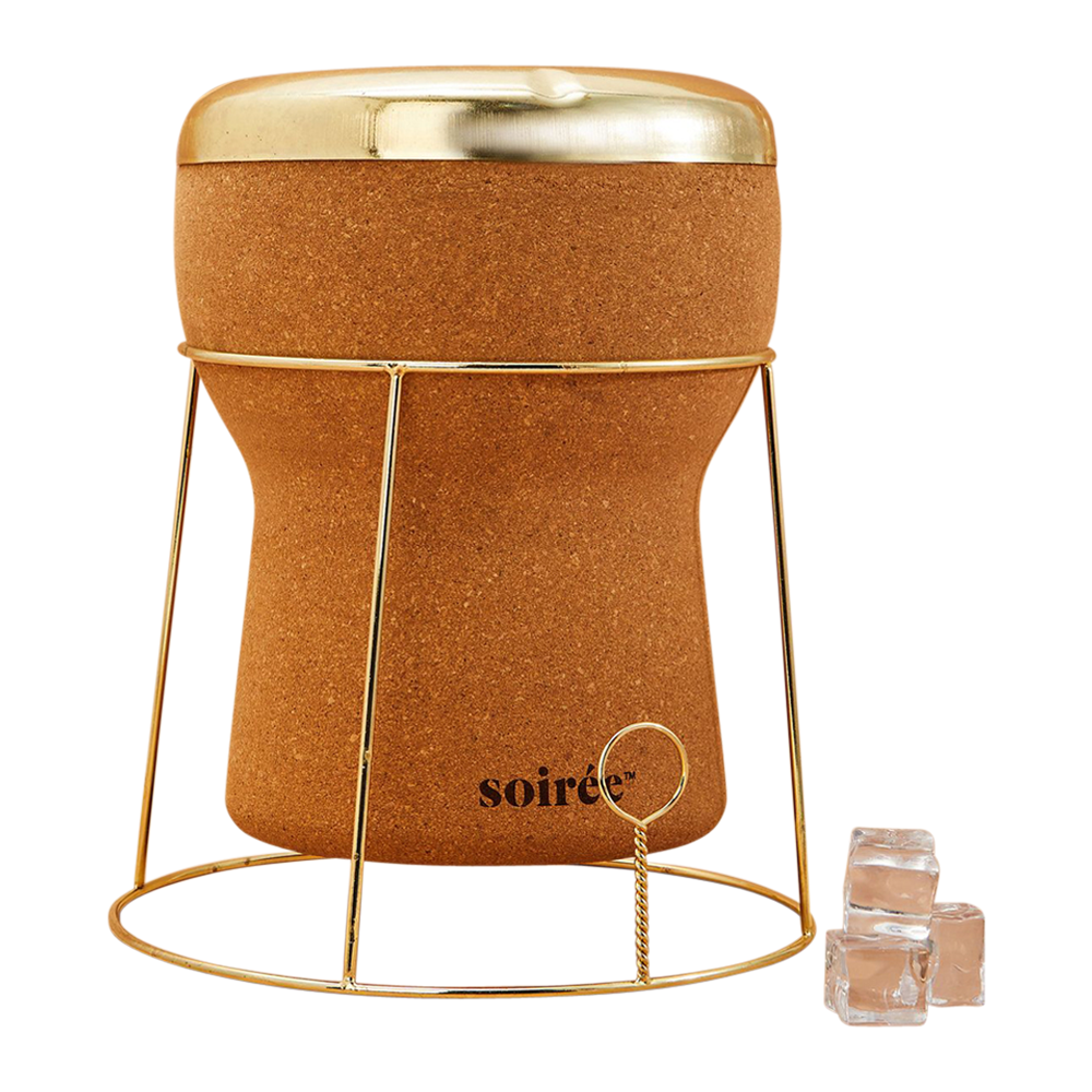 Champagne Cork Ice Bucket with Lid and Stand 7