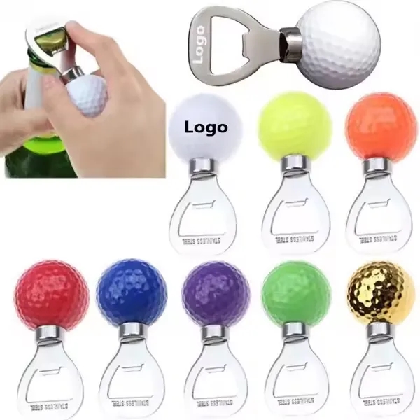 Colourful Golf Ball Shaped Beer Bottle Opener 6