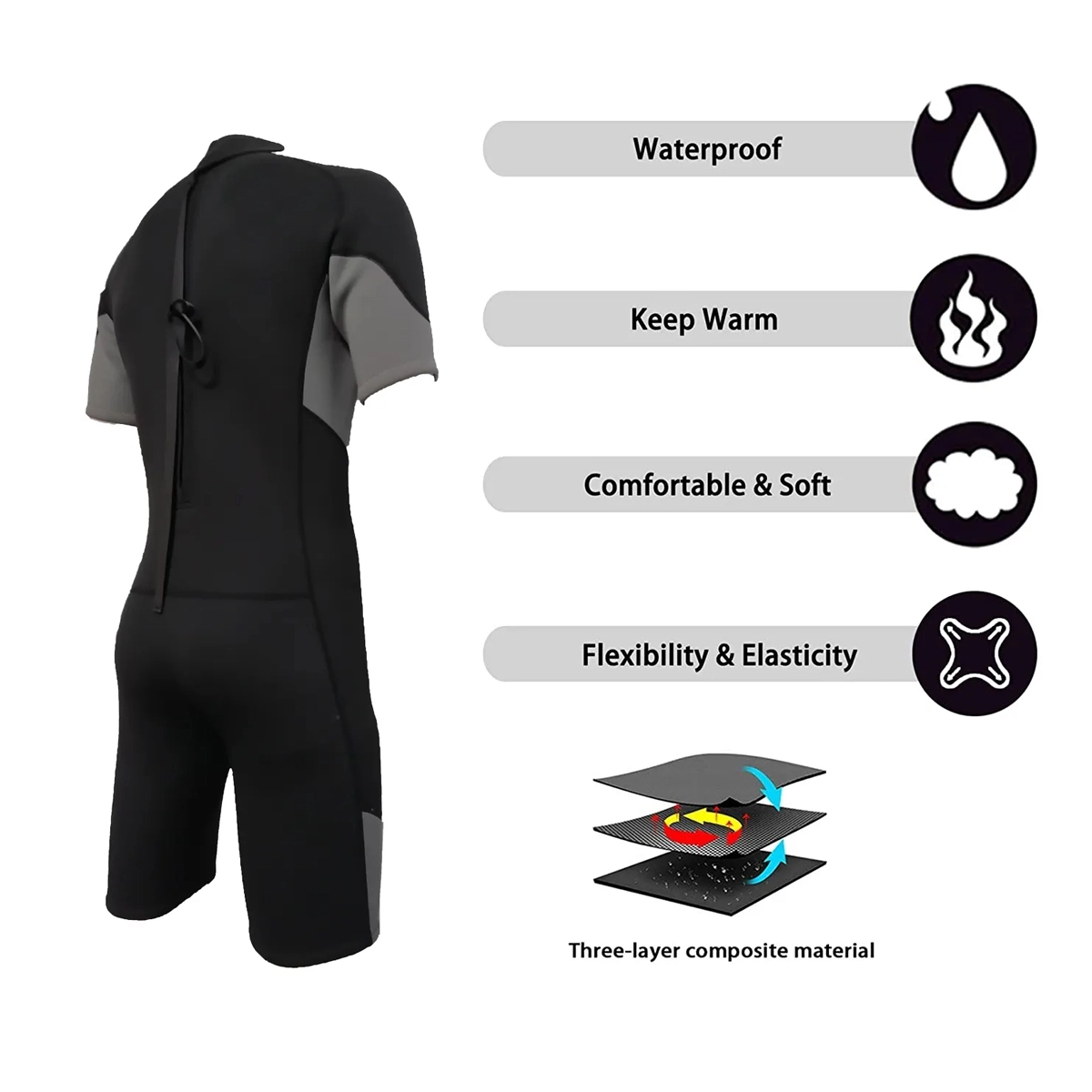 Neoprene Short Sleeves Wet Suits 3
