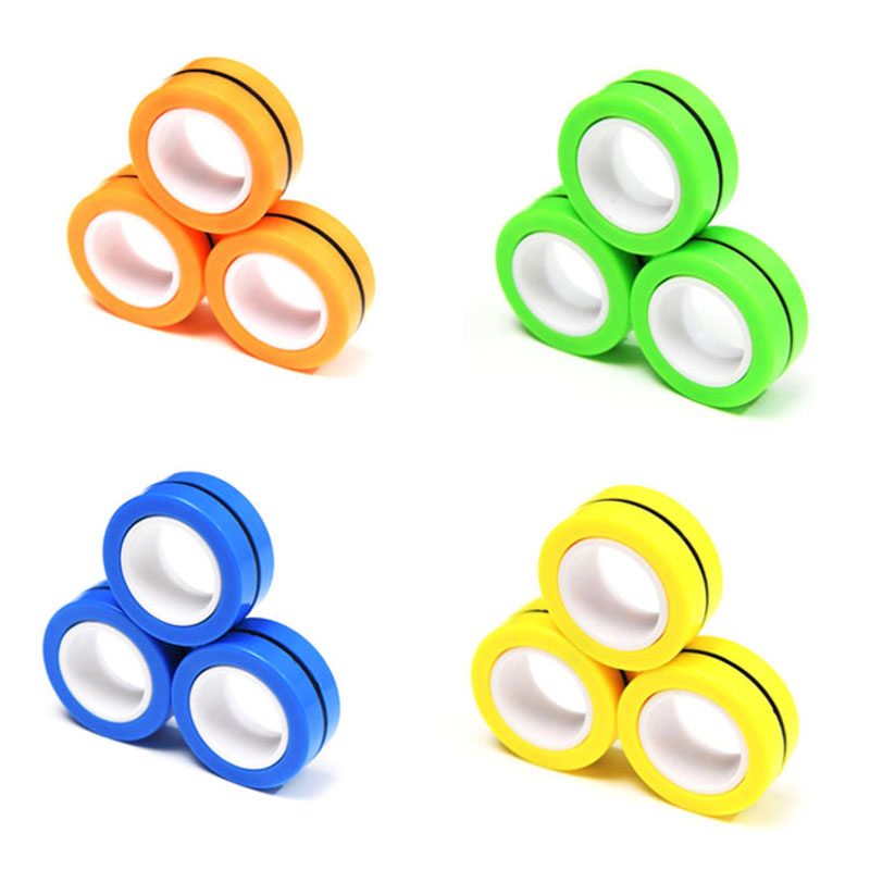 Magnetic Rings Fidget Magical Spinner Toy Set 3