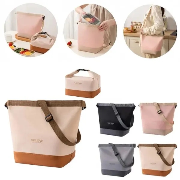 Portable Insulated Lunch Tote with Adjustable Shoulder Strap 2