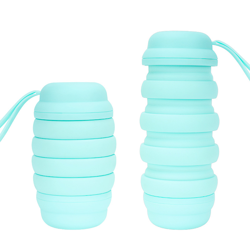 Silicone Folding Water Bottle with Handle - 18.5 Oz. 2
