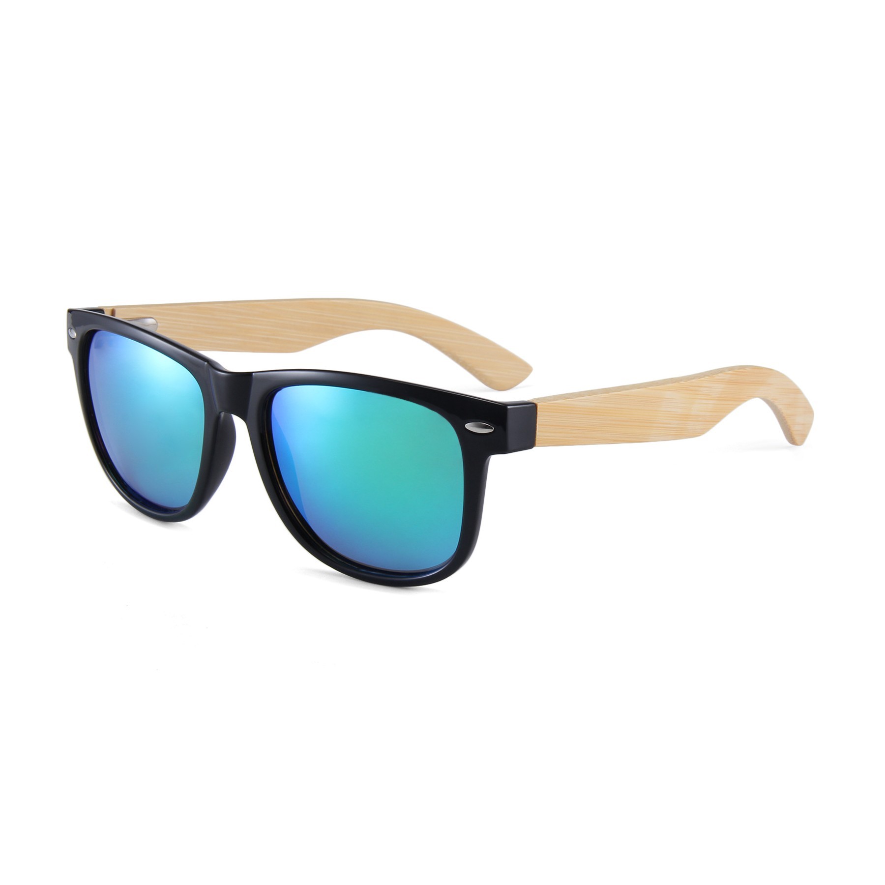 Vintage Oval Frame Bamboo Wood Polarized Sunglasses 6