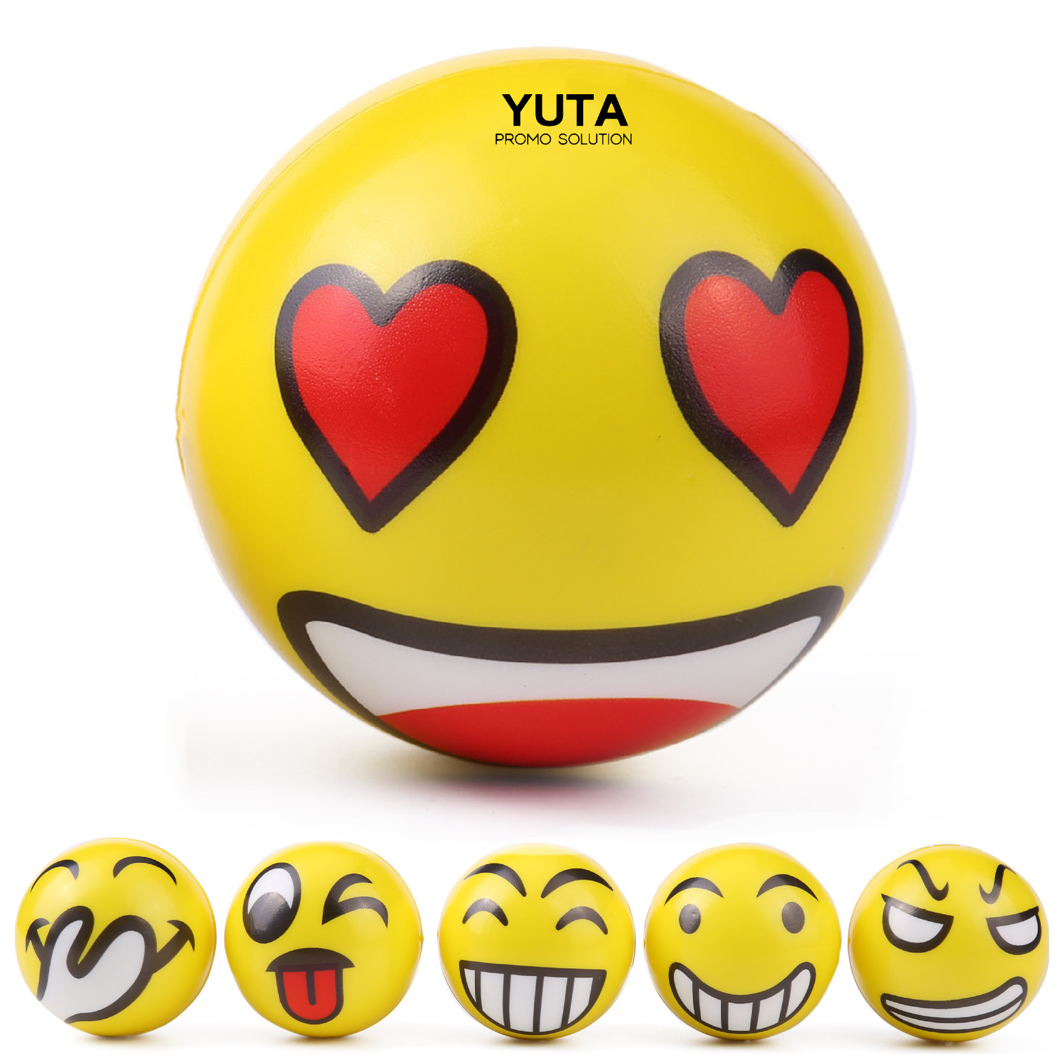 Children's PU Soft Emoji Stress Relief Squeeze Ball 10