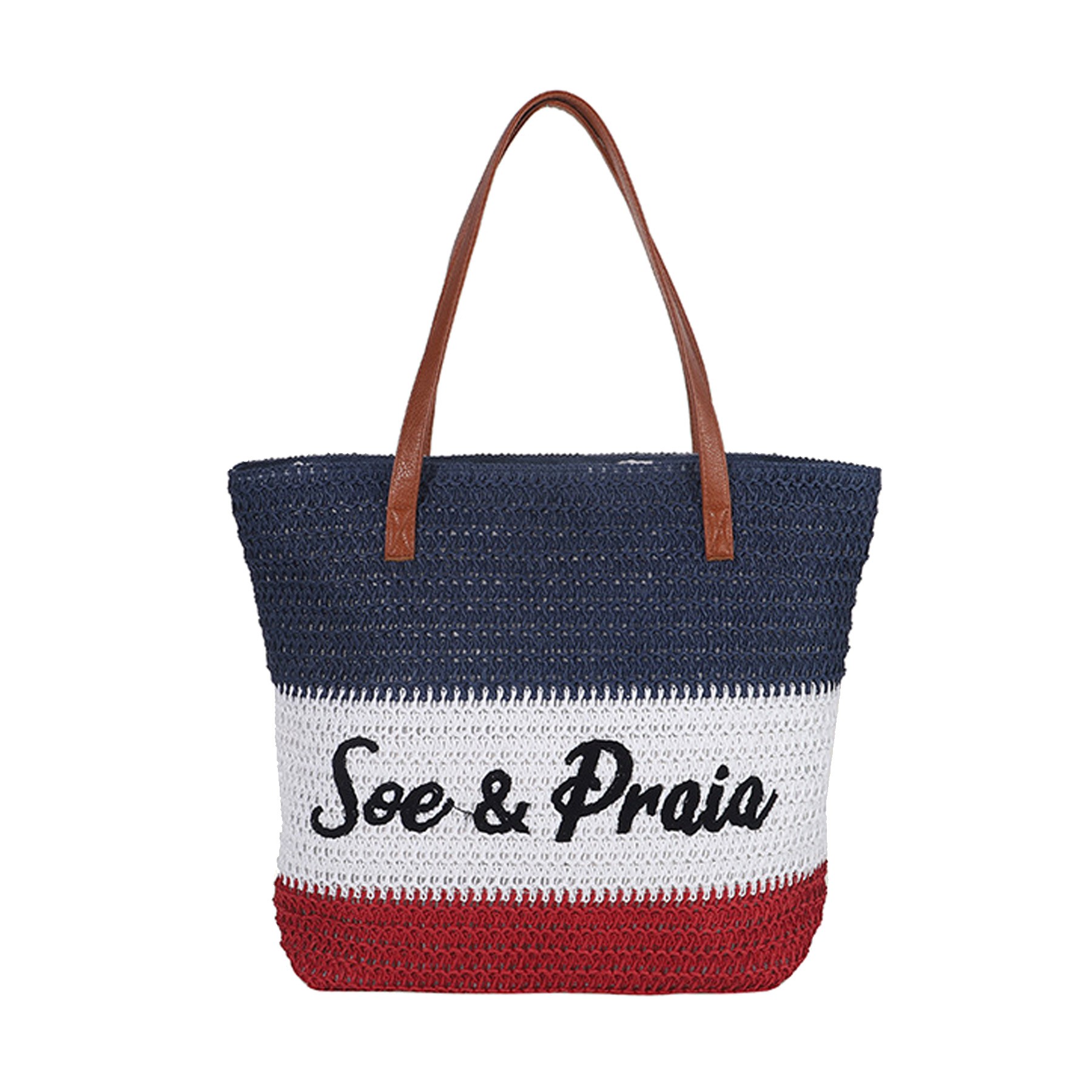 Colorful Beach Straw Bag, custom tote bag with logo imprint 7