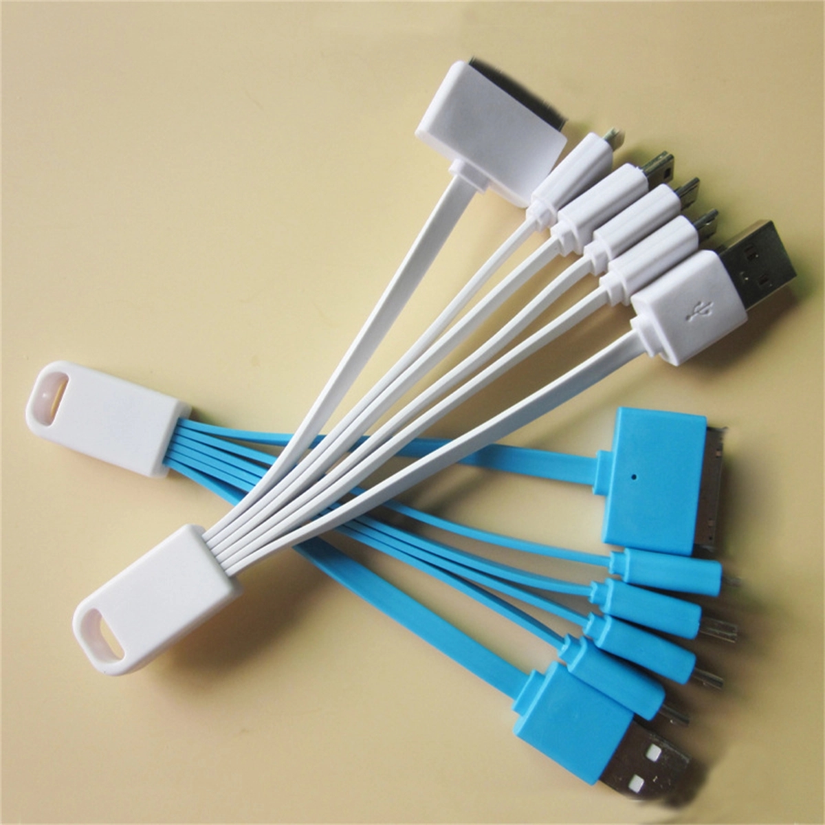 6 In 1 Multi Usb Charging Short Keychain Charger Cord 3