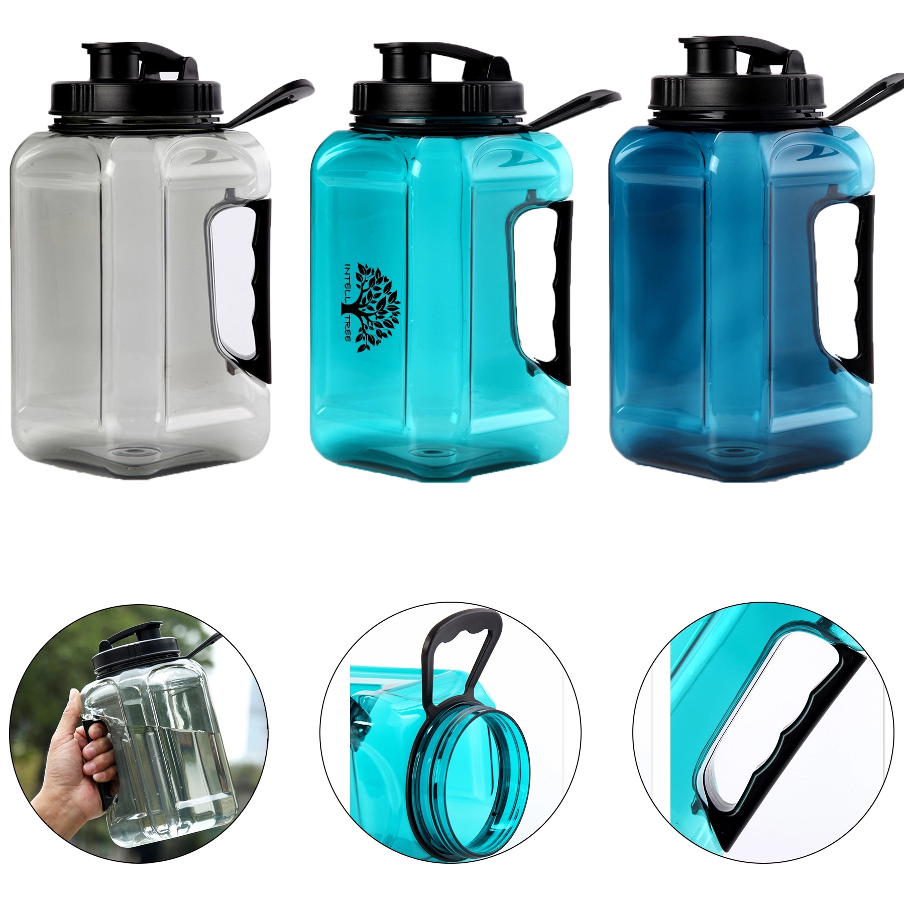 80 Oz Integrated Handle Reusable Large Water Bottle 2
