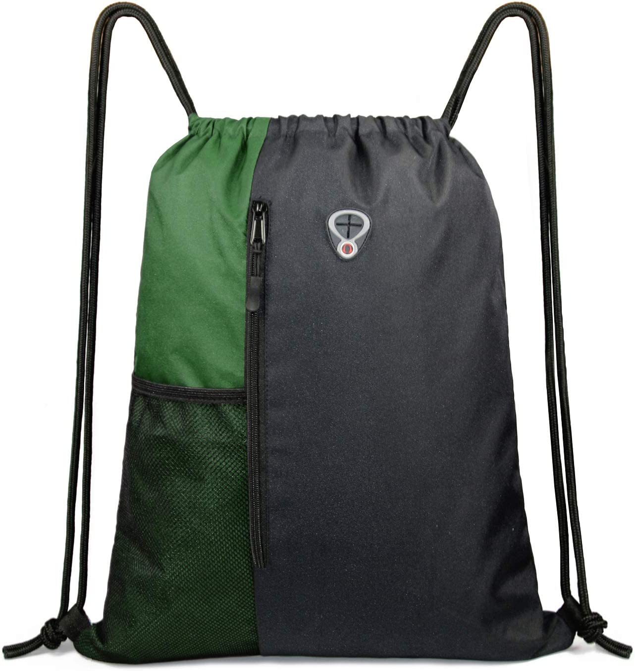Drawstring Backpack with Zipper and Mesh Pockets 6