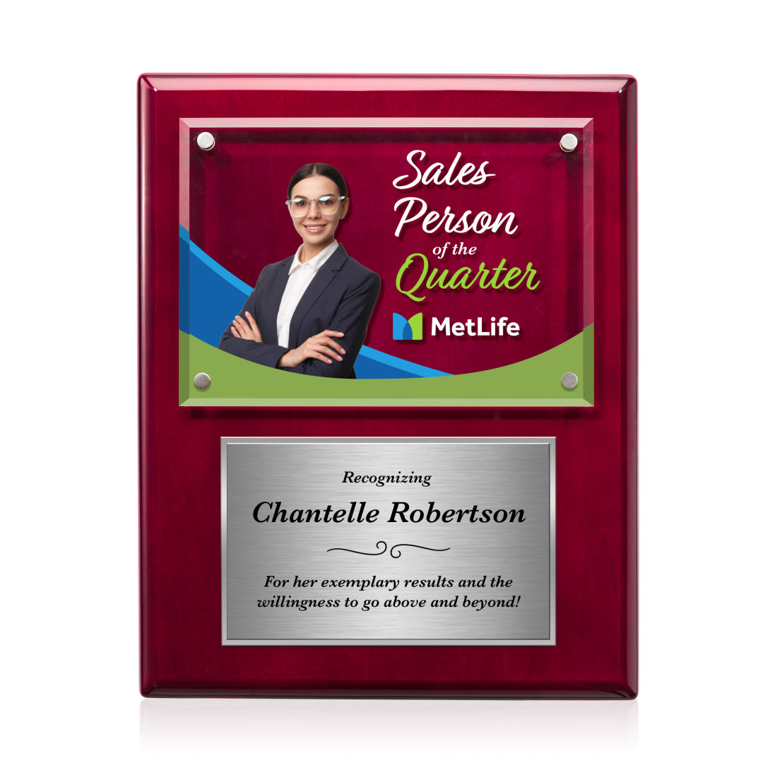 Gossamer VividPrint™ Plaque - Rosewood/Silver 7