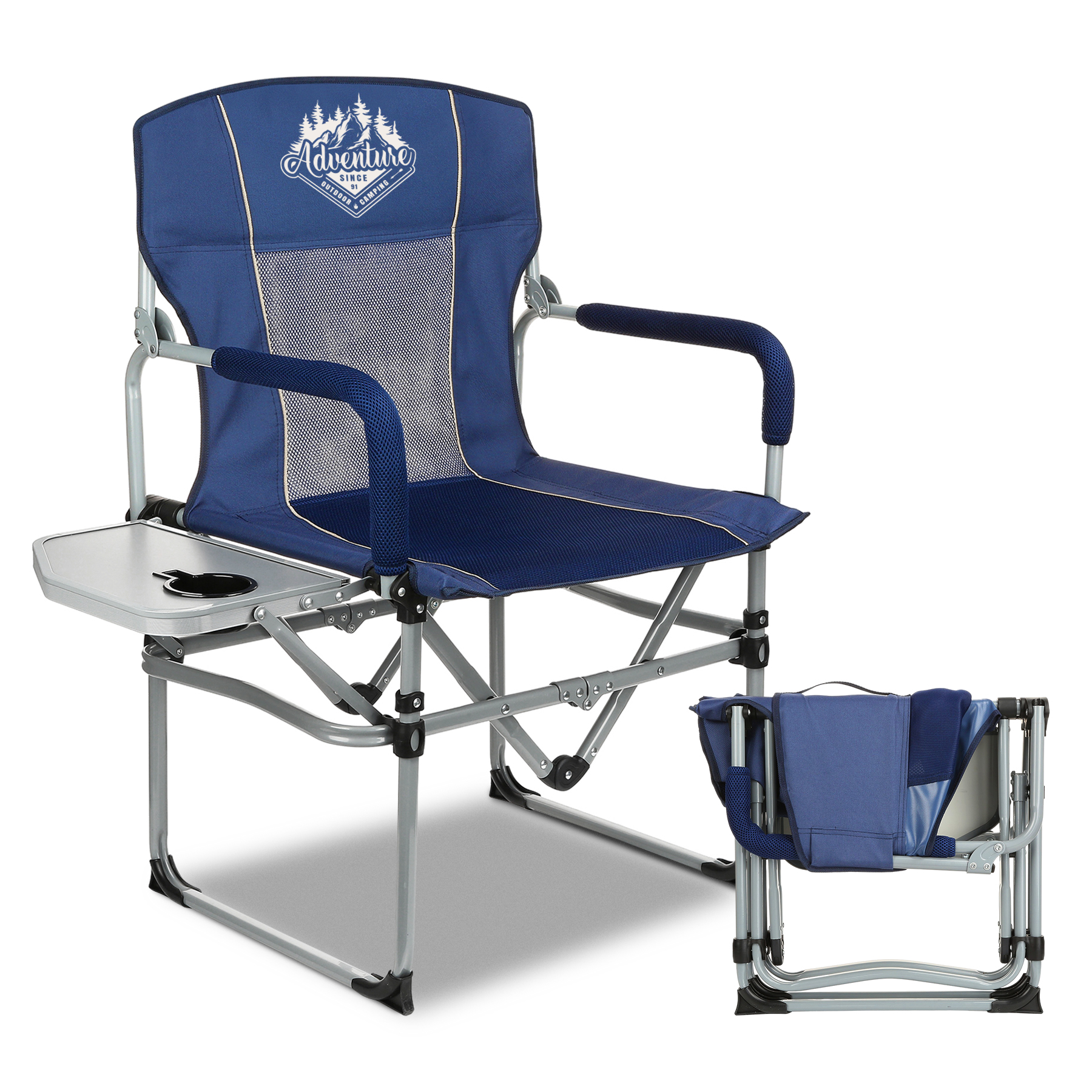 Portable Camping Director Chair With Side Table 3