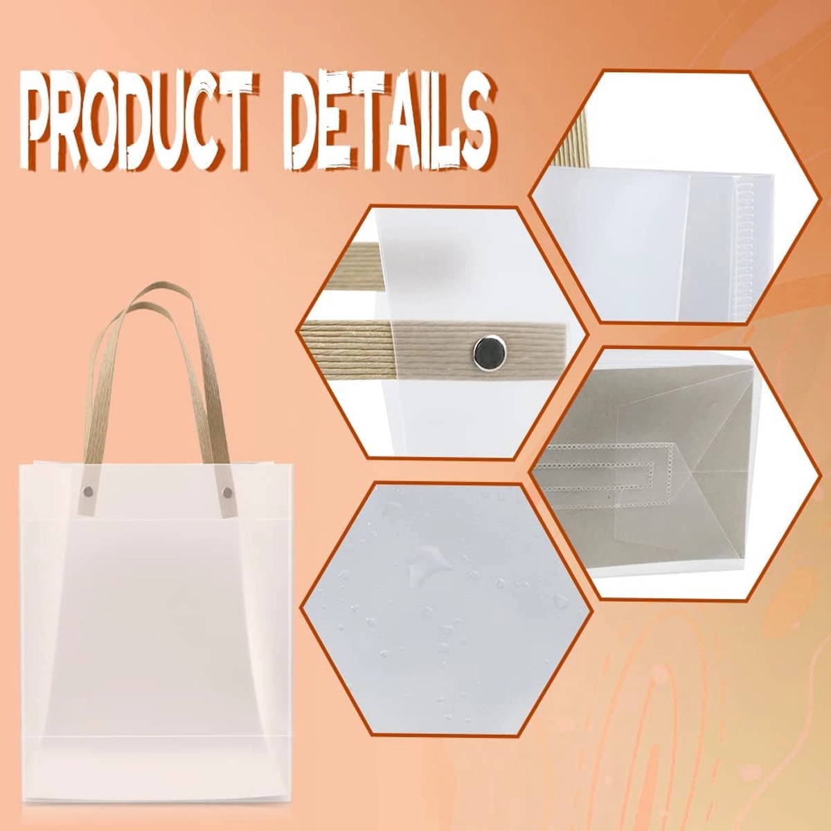 Clear Reusable Wrap Tote Bags 6