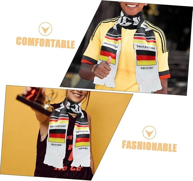 Custom Printed Glossy Smooth Team Fan Scarf with Tassel 2