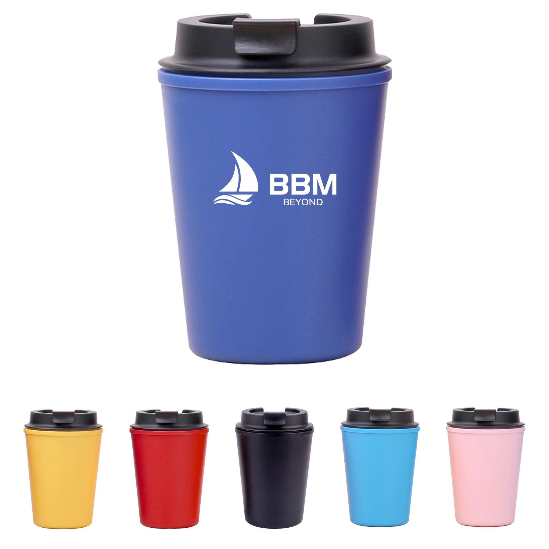 Double Layer Plastic Coffee Cup w/ Lid 3