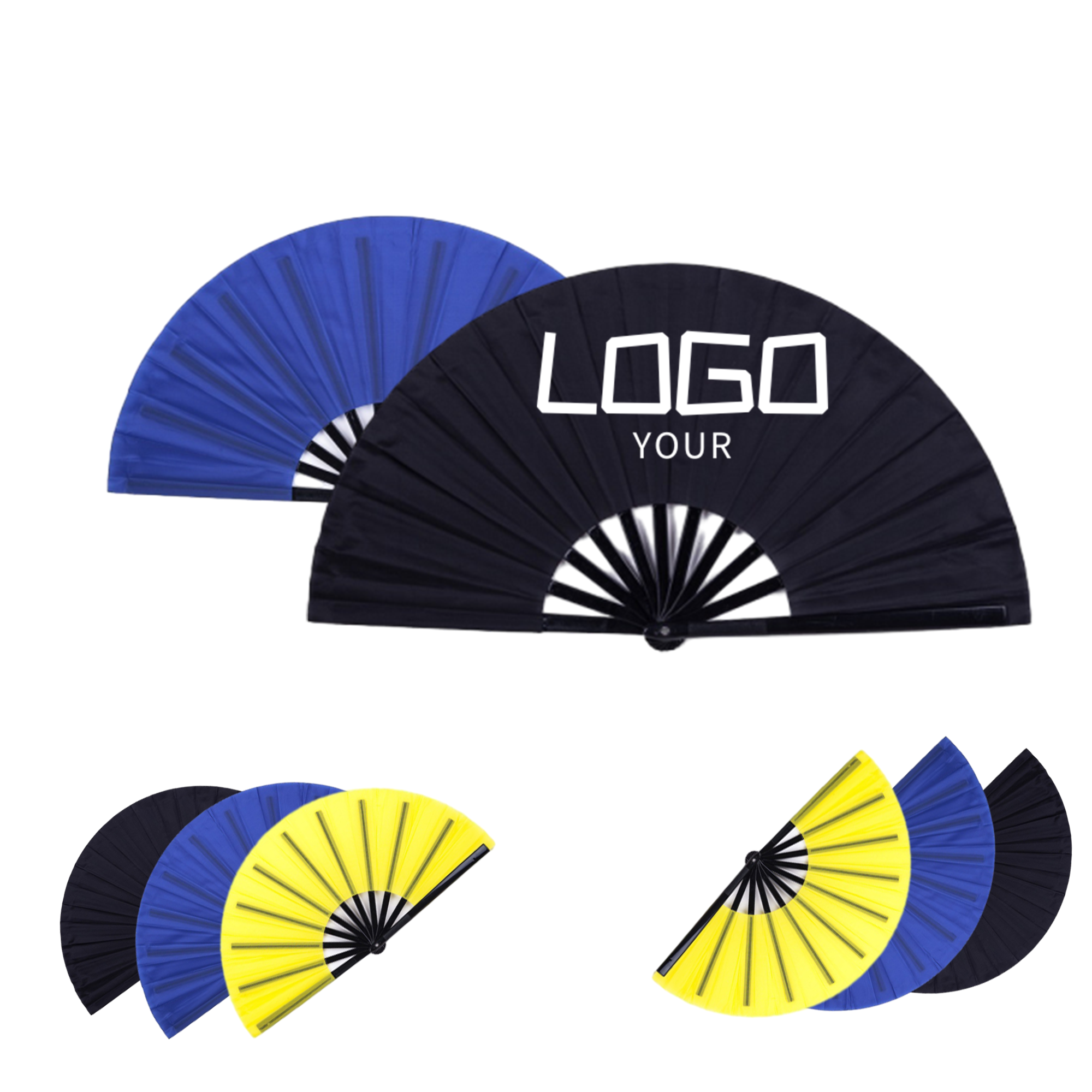 Polyester Folding Hand Fan With Plastic Frame 2