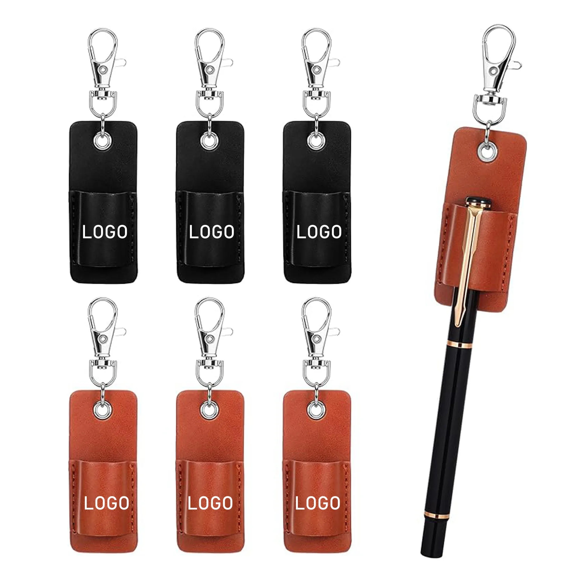 Leather Pen Holder Keychain for Nurses Teachers Office 3