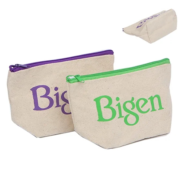 Canvas Cotton Bag With Colored Zipper 2