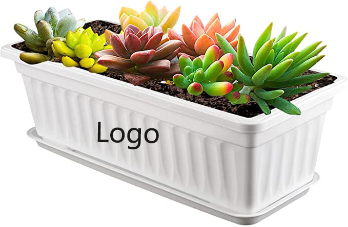 17 Inches Plastic Vegetable Rectangular Planters /Trays 2