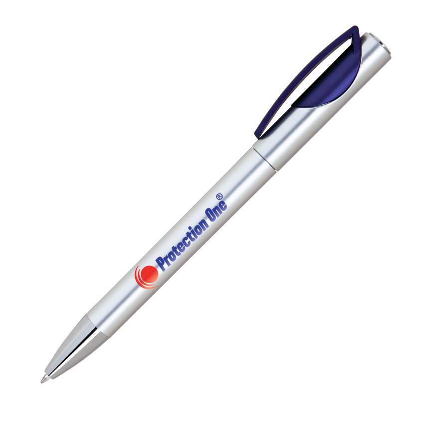 Silver Barrel Twist Action Ballpoint Pen 2