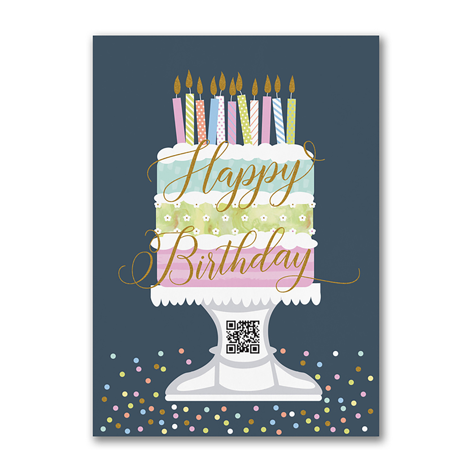 Pastel Birthday QR Code Card 4