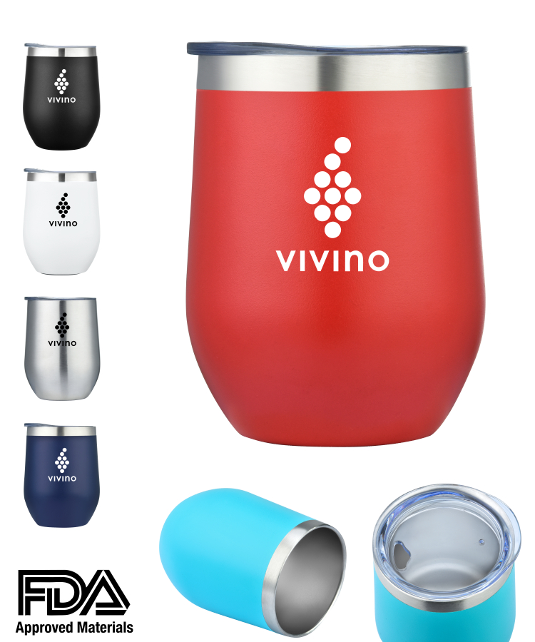 12 Oz. Double Wall Stainless Steel Wine Tumbler Vacuum Insulated 3