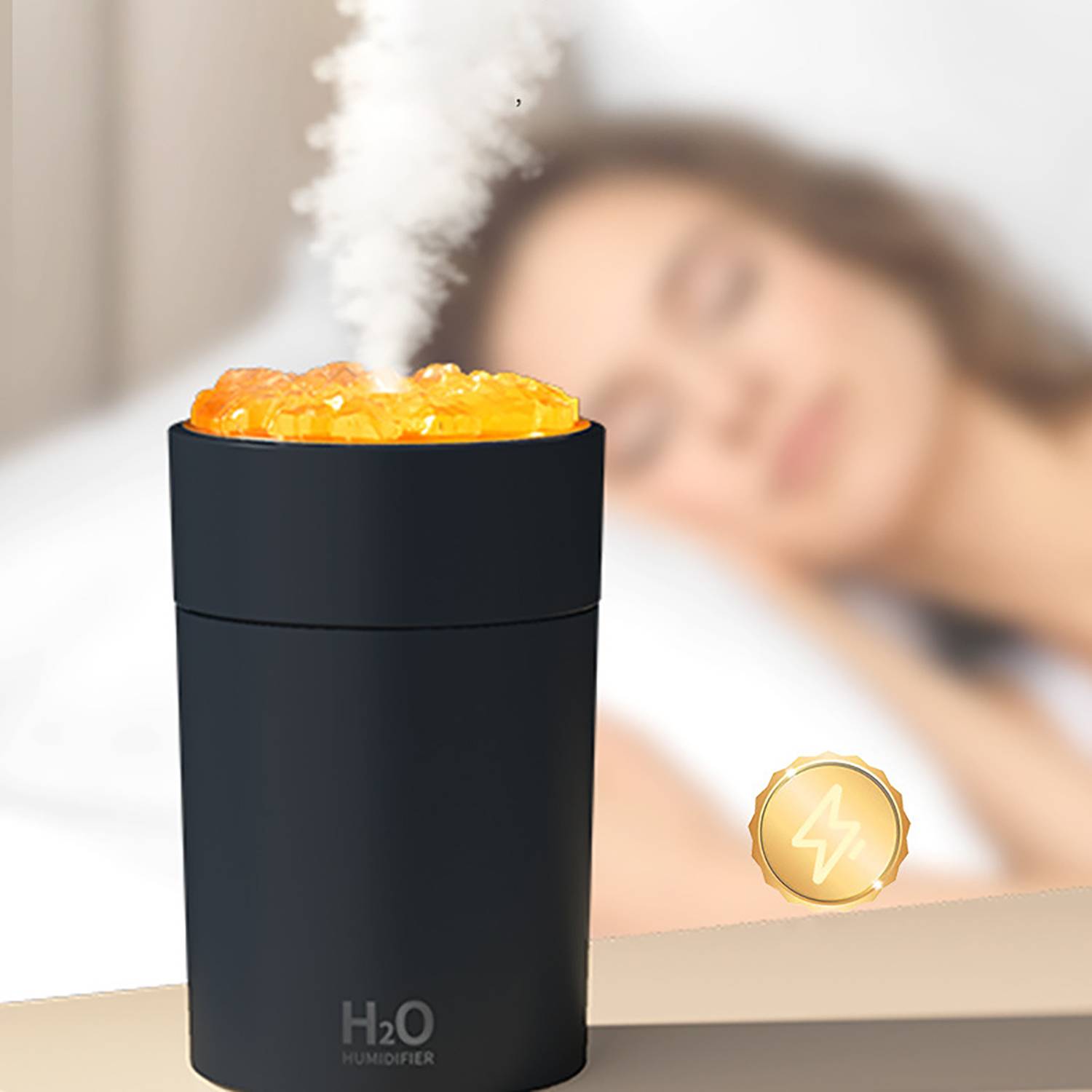 Compact 7.4Oz Usb Rechargeable Humidifier W/ Led Lights 4