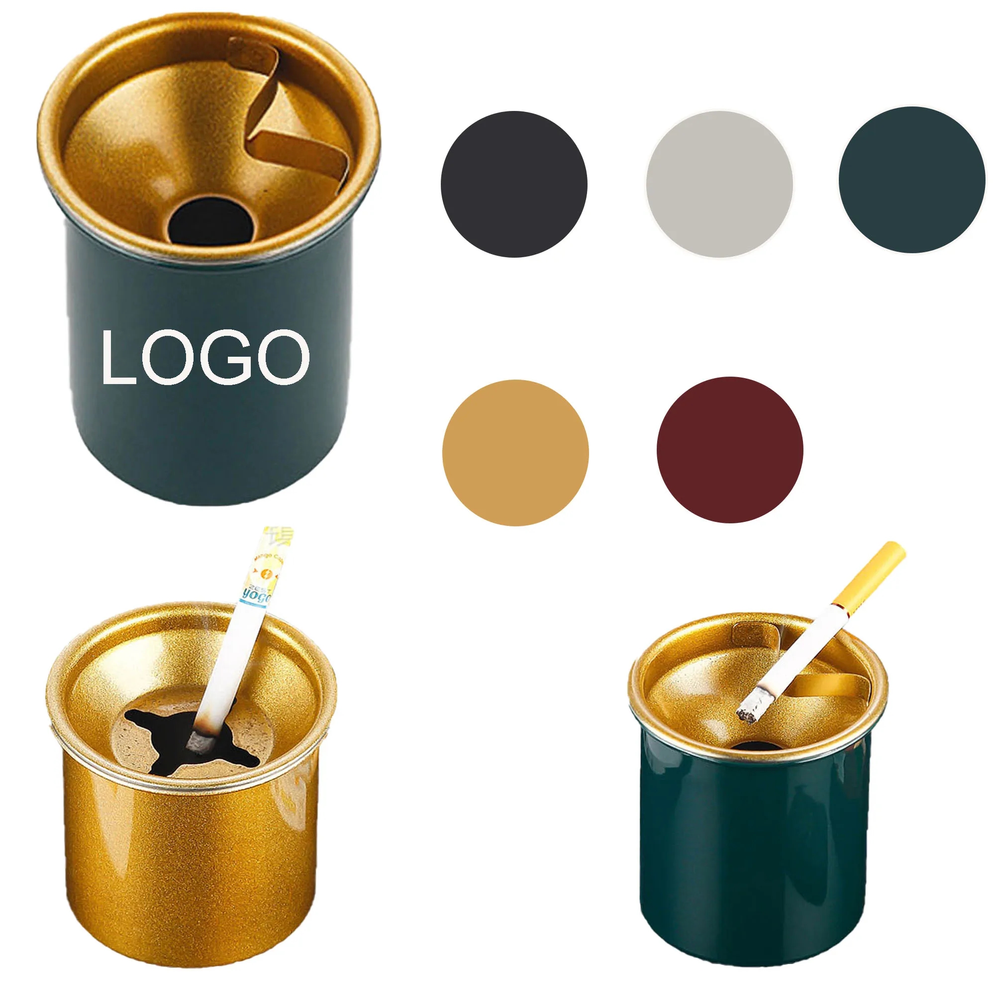 Spot Portable Stainless Steel Bucklle Ashtray