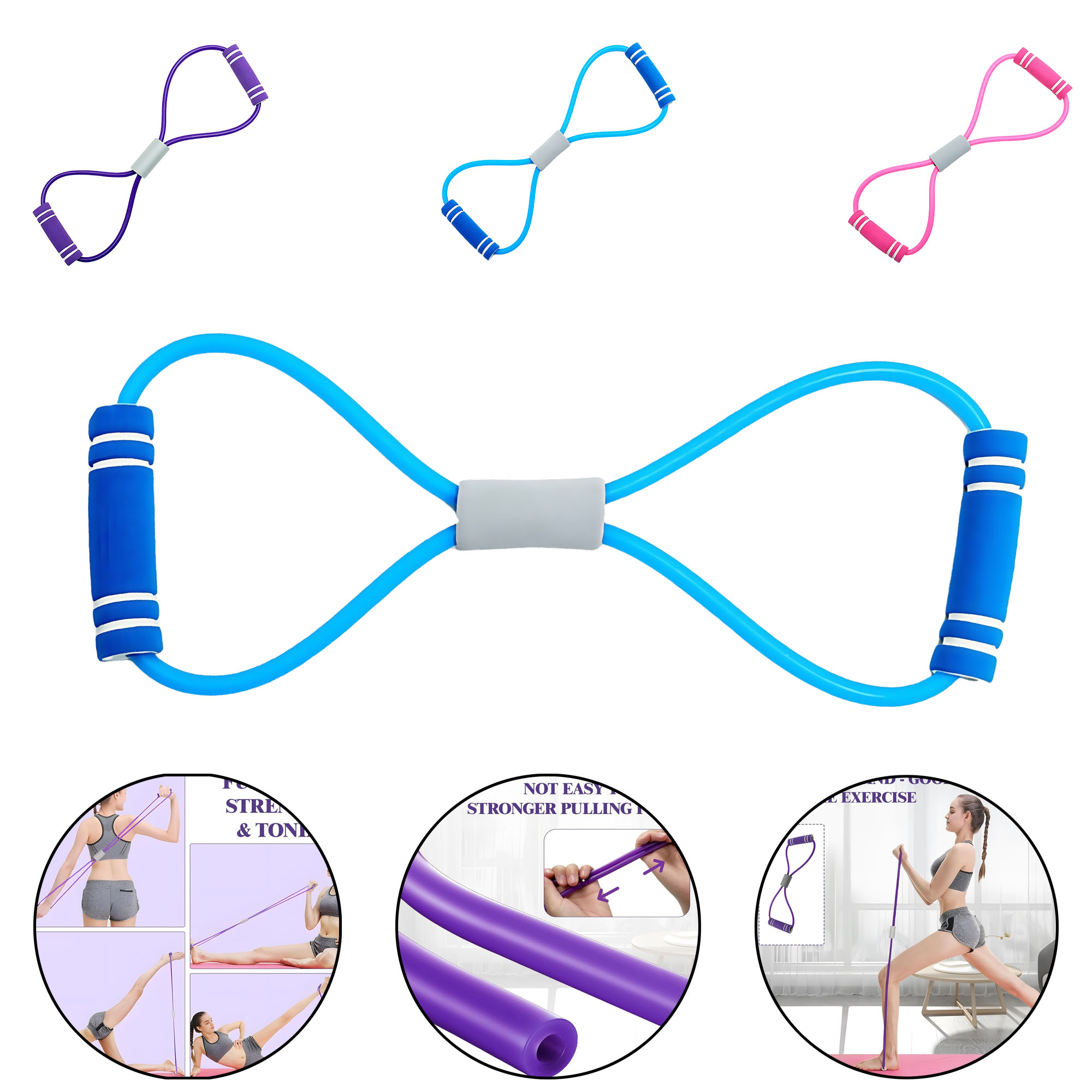 8-Shape Resistance Bands for Home Yoga 4