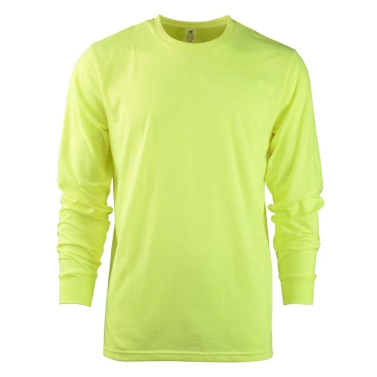 Men's Long Sleeve Crew Neck T-Shirts Neon Green 3XL 2