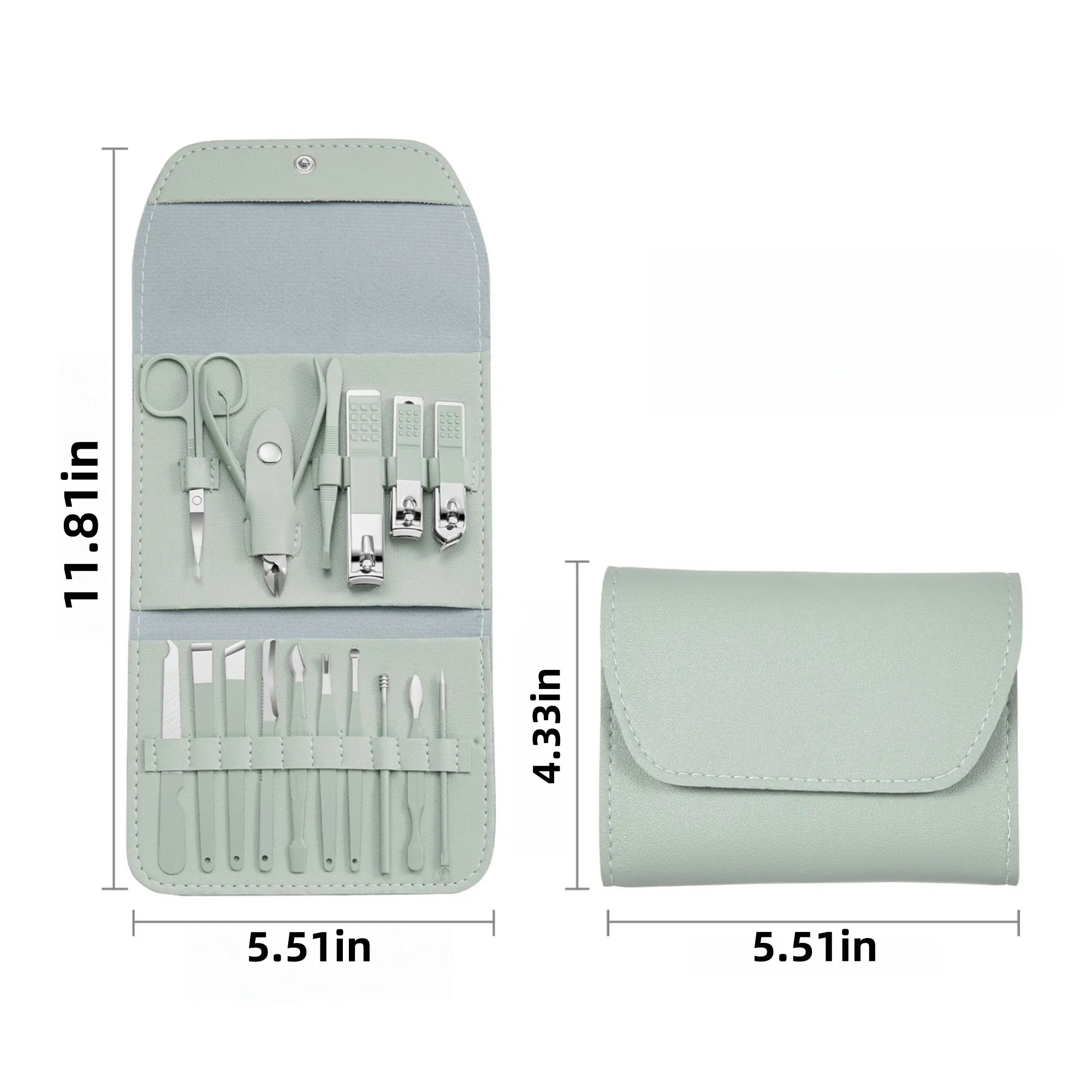 16 Pieces Leather Manicure Kit 5