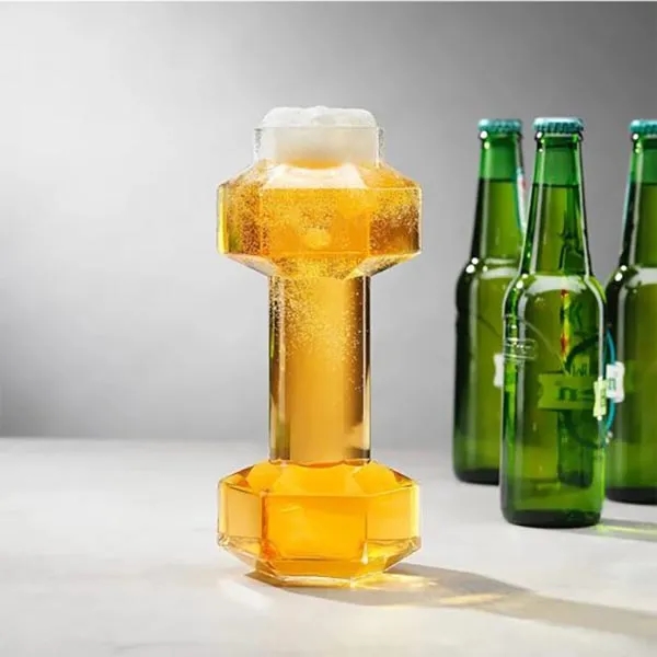Unique Dumbbell-Shaped Beer Glass 2