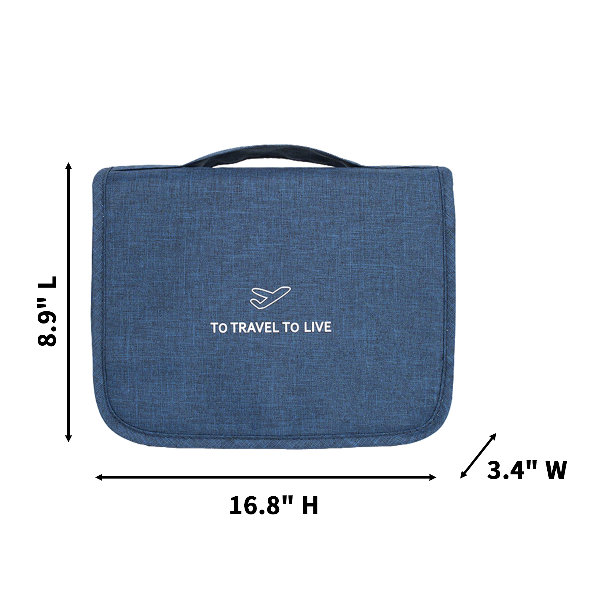 U Shape Zipper Hanging Travel Toiletry Organizer 8.9" Length X 3.4" Width X 16.8" Height 4