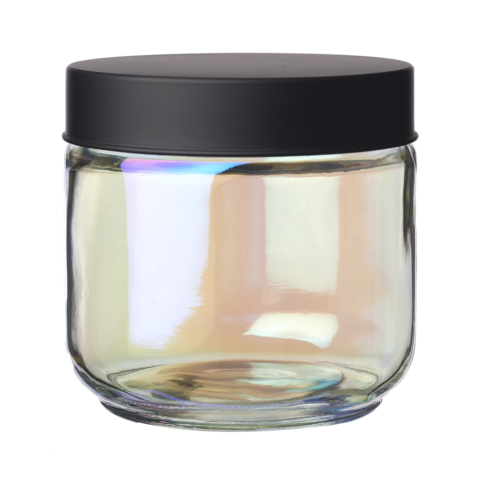Luminous 23 oz. Iridescent Glass Storage Jars