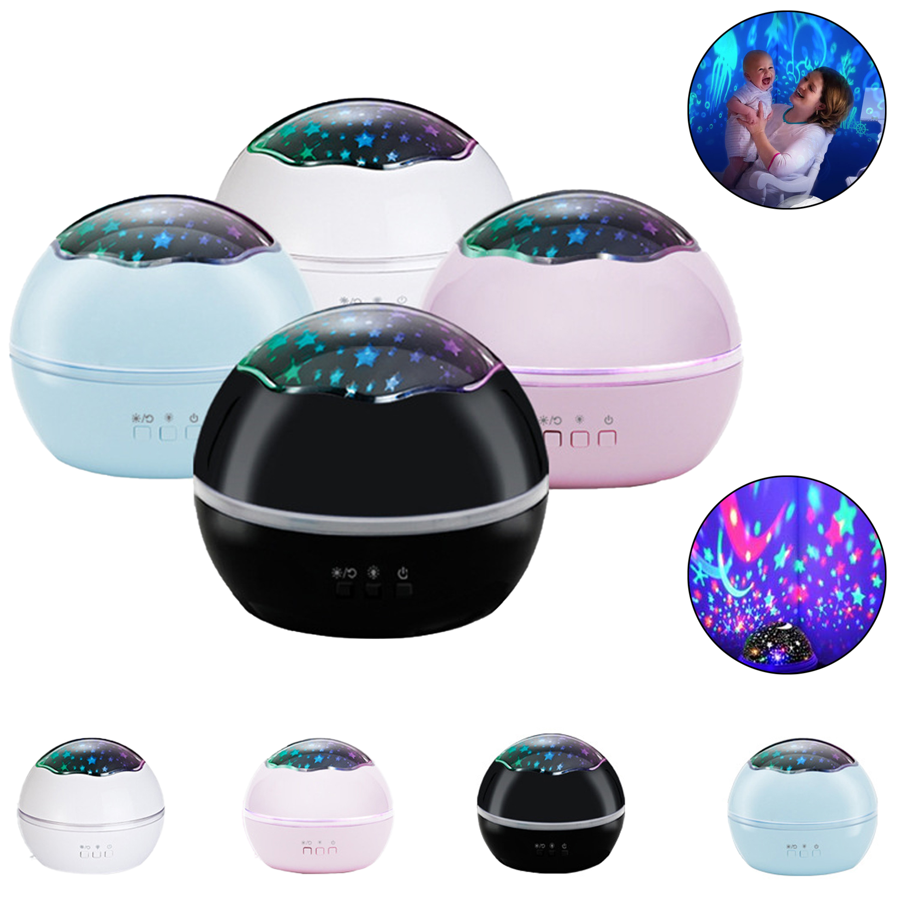360-Degree Rotating Star Moon Projection Lamp 1