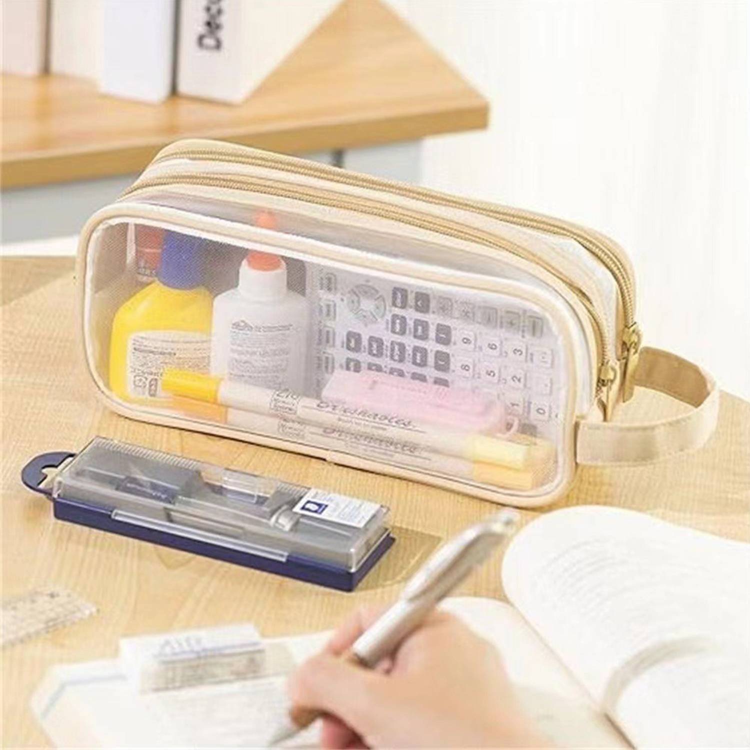 Clear Multifunctional Pencil Case with Compartments 6