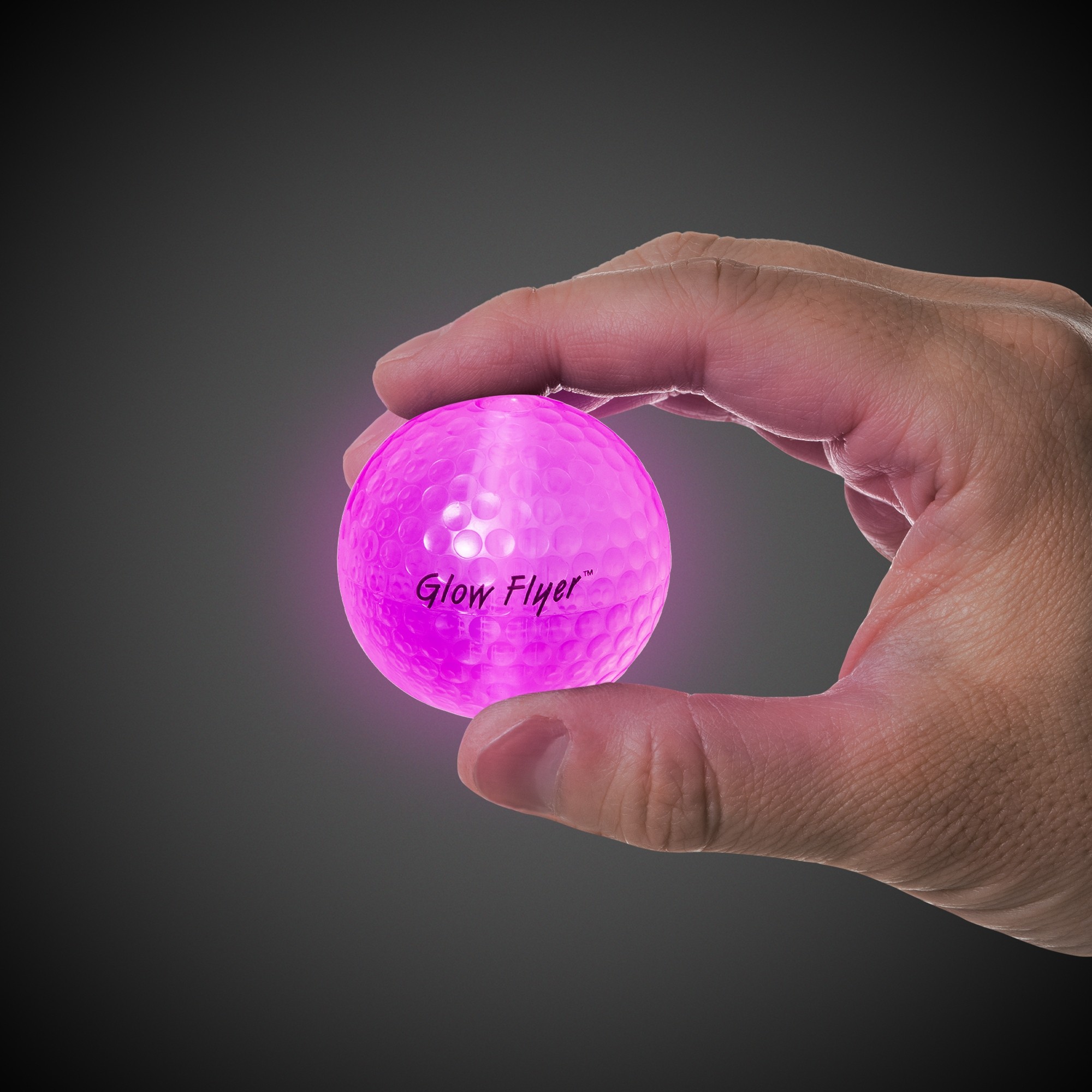 PINK GLOW FLYER GOLF BALL (with a 1 1/2'' Jumbo Lightstick) 2