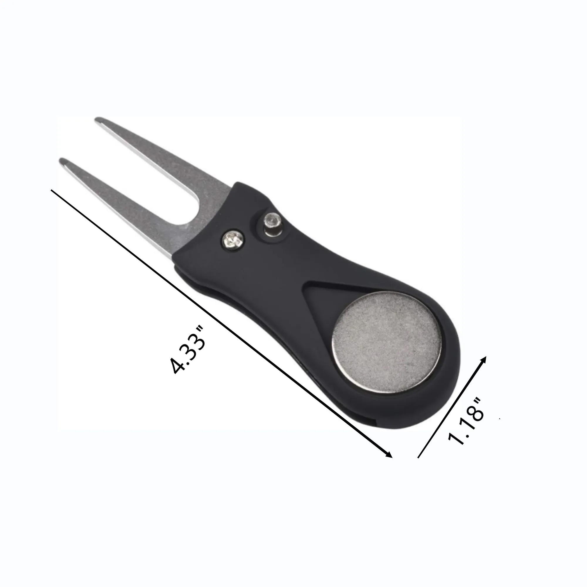 Foldable Golf Divot Tool With Magnetic Pop-up Button 2