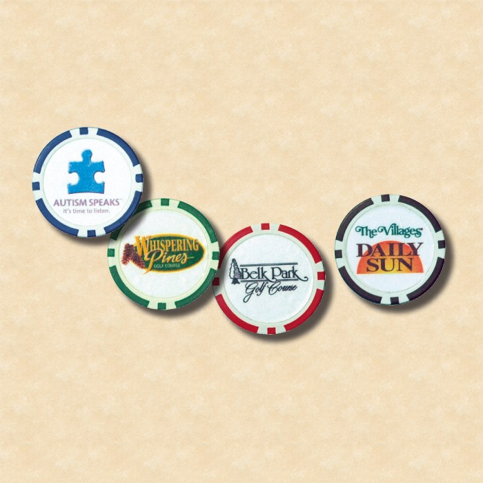 Poker Chip Golf Ball Marker (Full Color) 1