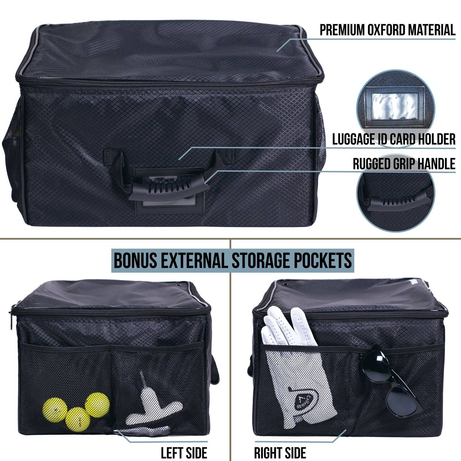 Large Capacity Waterproof Oxford Golf Trunk Organizer 3