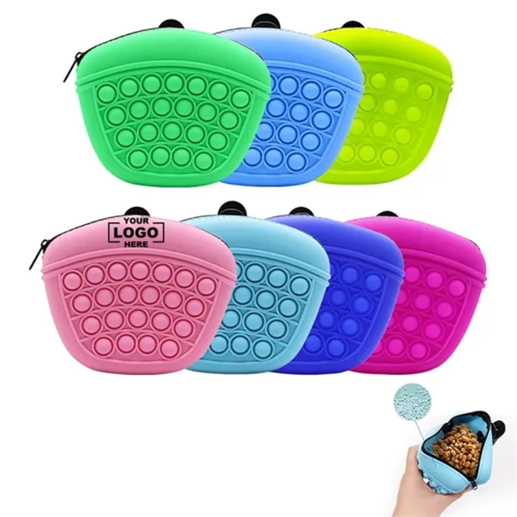 Silicone Dog Treat Pouch With Stress Relief Ball
 2