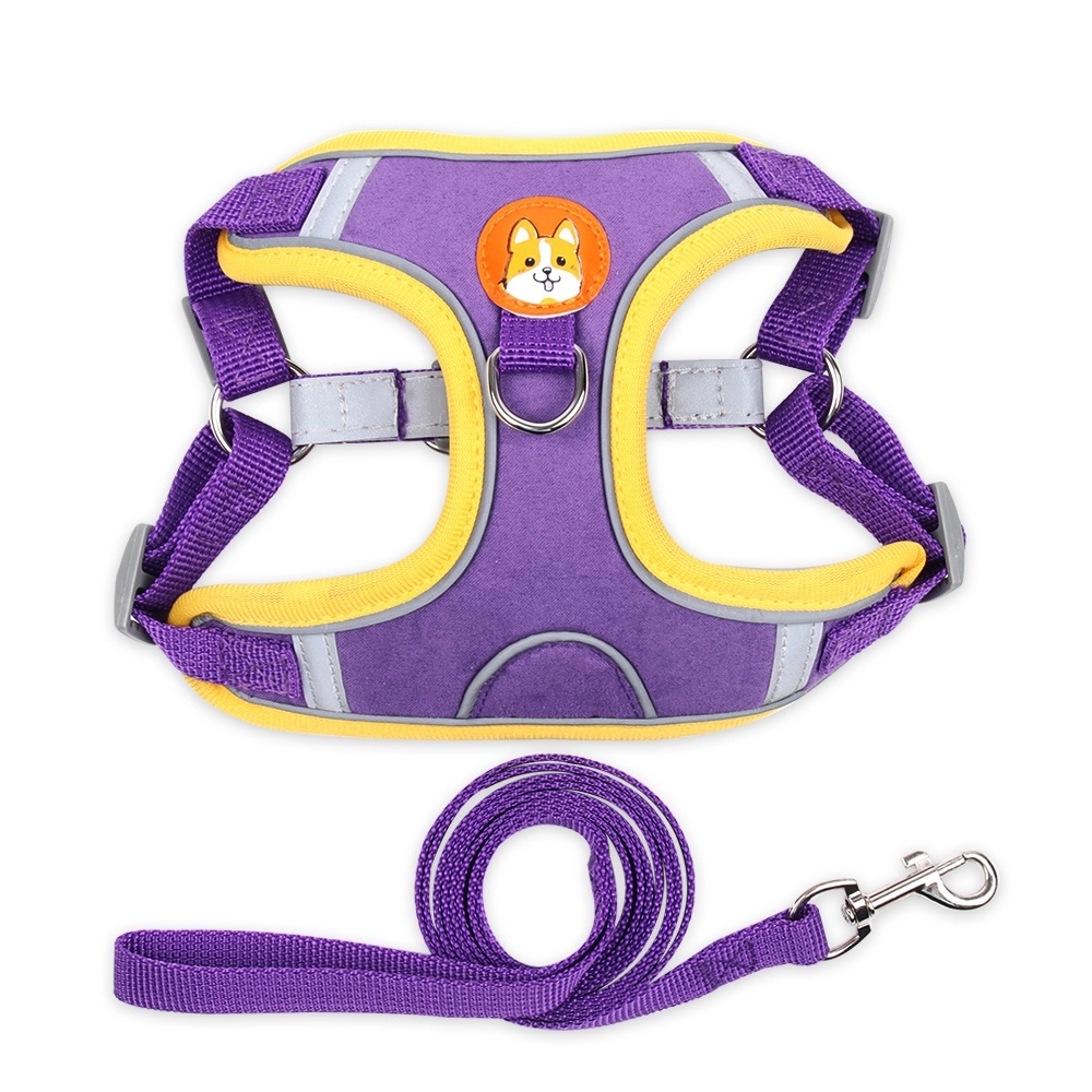 Dog Harness & Leash w/ Reflective Strips 5