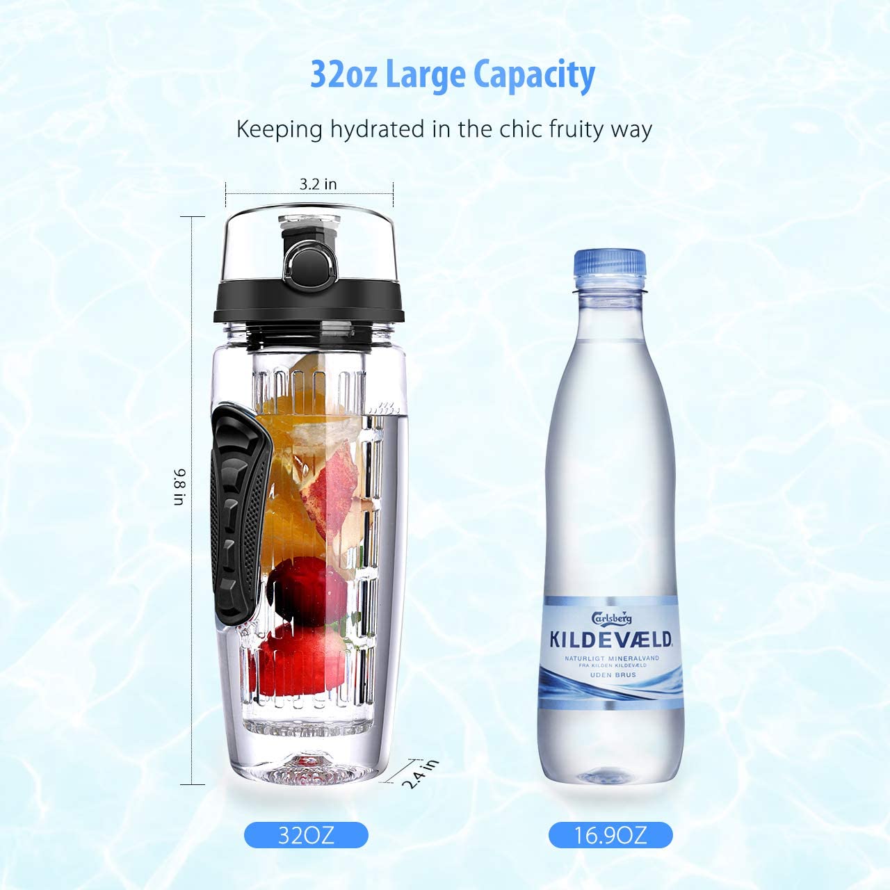 32 OZ Sport Fruit Infuser Water Bottle 7