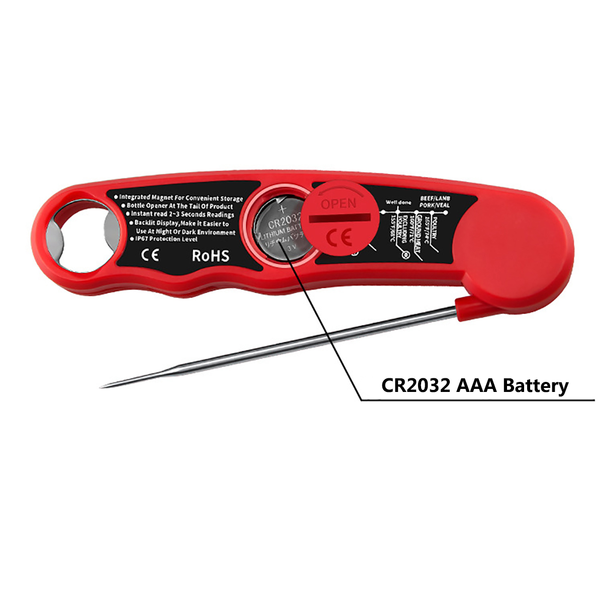 Digital Instant Read Thermometer Bottle Opener 1