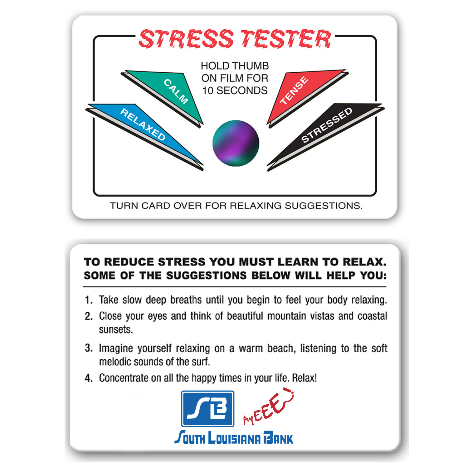 Plastic Stress Card with Stress Crystal 1