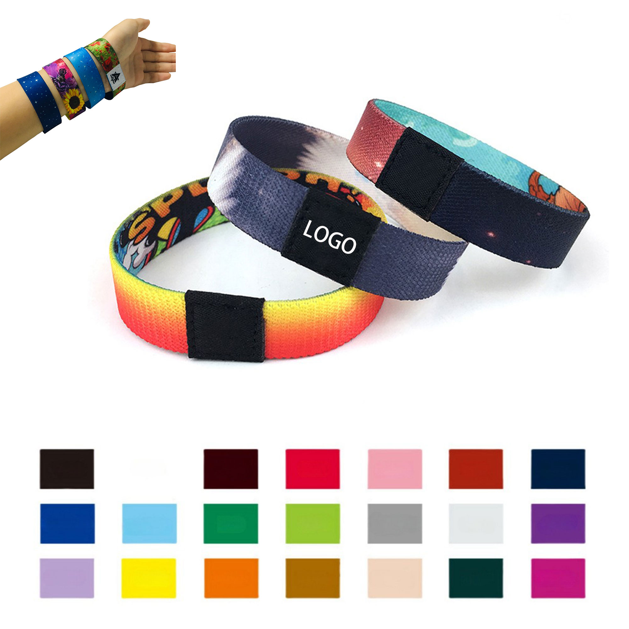 RFID Elastic Event Wristband Customizable Woven Label 1