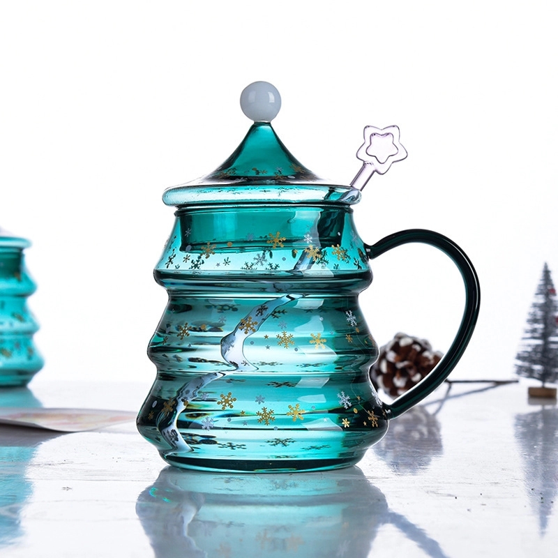 Christmas Tree Shaped Glass Coffee Mugs 5
