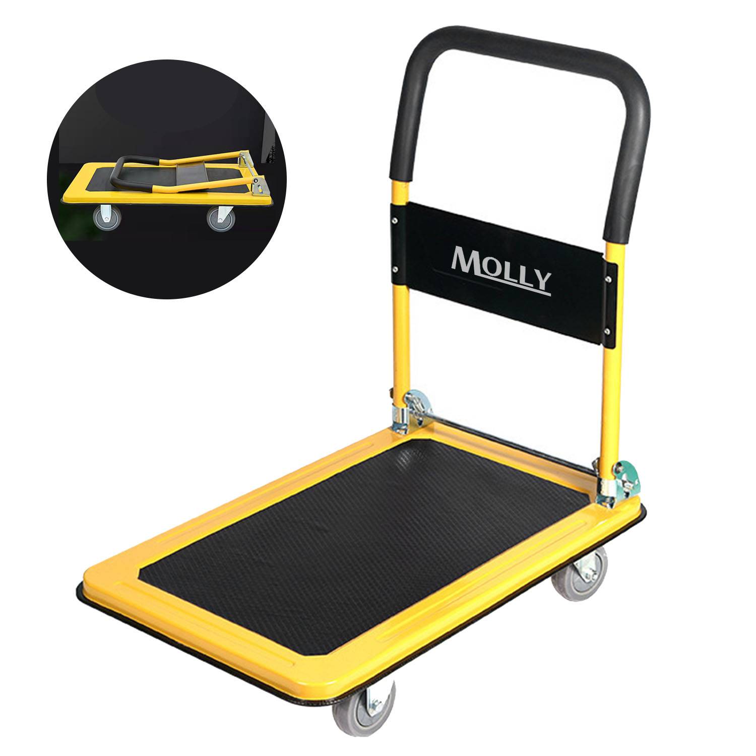 Foldable Rolling Hand Truck Platform Dolly Cart 2
